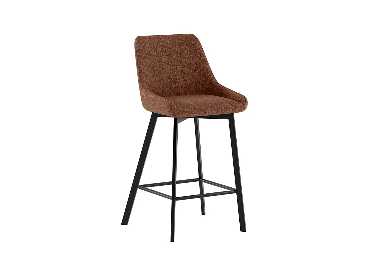 Fox Tabouret en tissu noir Lot de 2 pcs