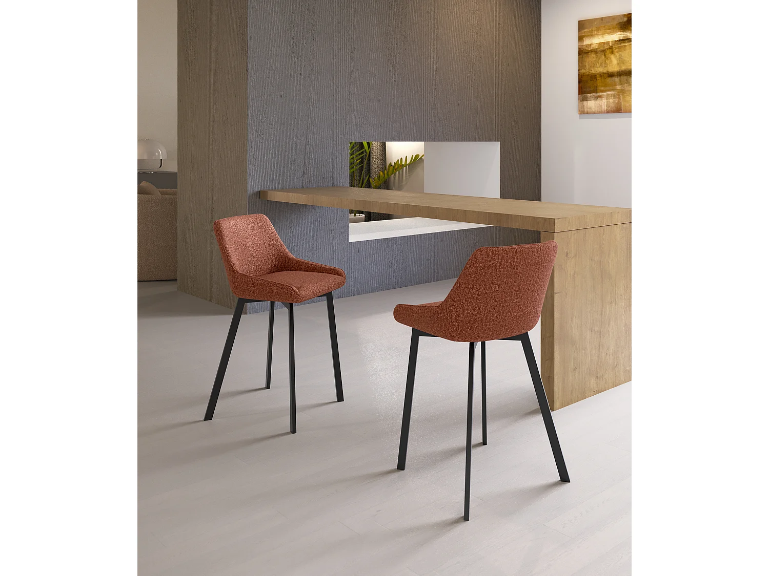 Fox Tabouret en tissu noir Lot de 2 pcs