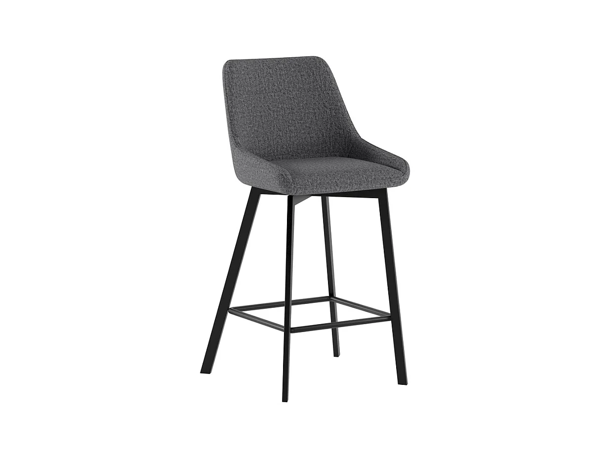 Fox Tabouret en tissu gris foncé Lot de 2 pcs