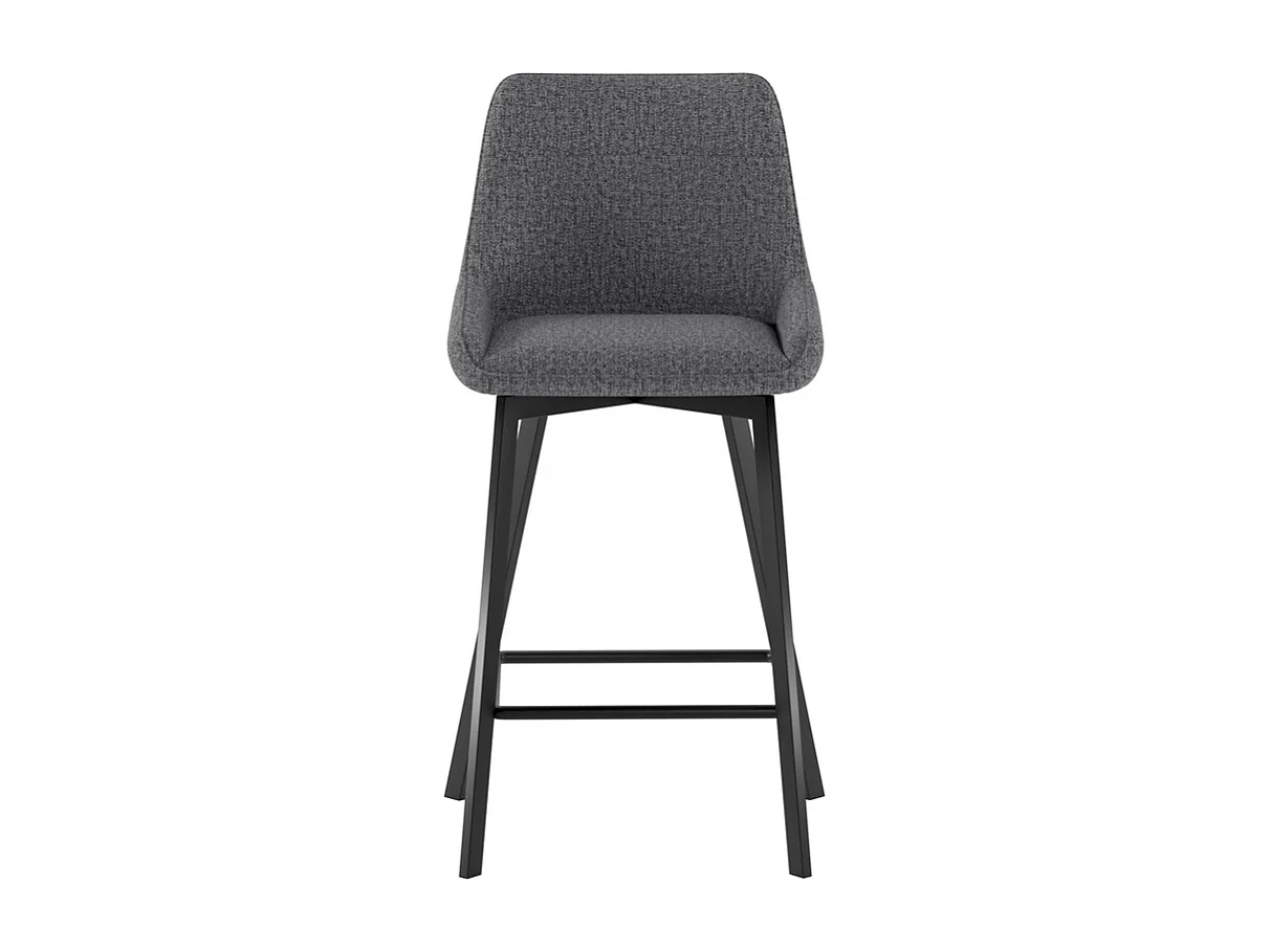 Fox Tabouret en tissu gris foncé Lot de 2 pcs