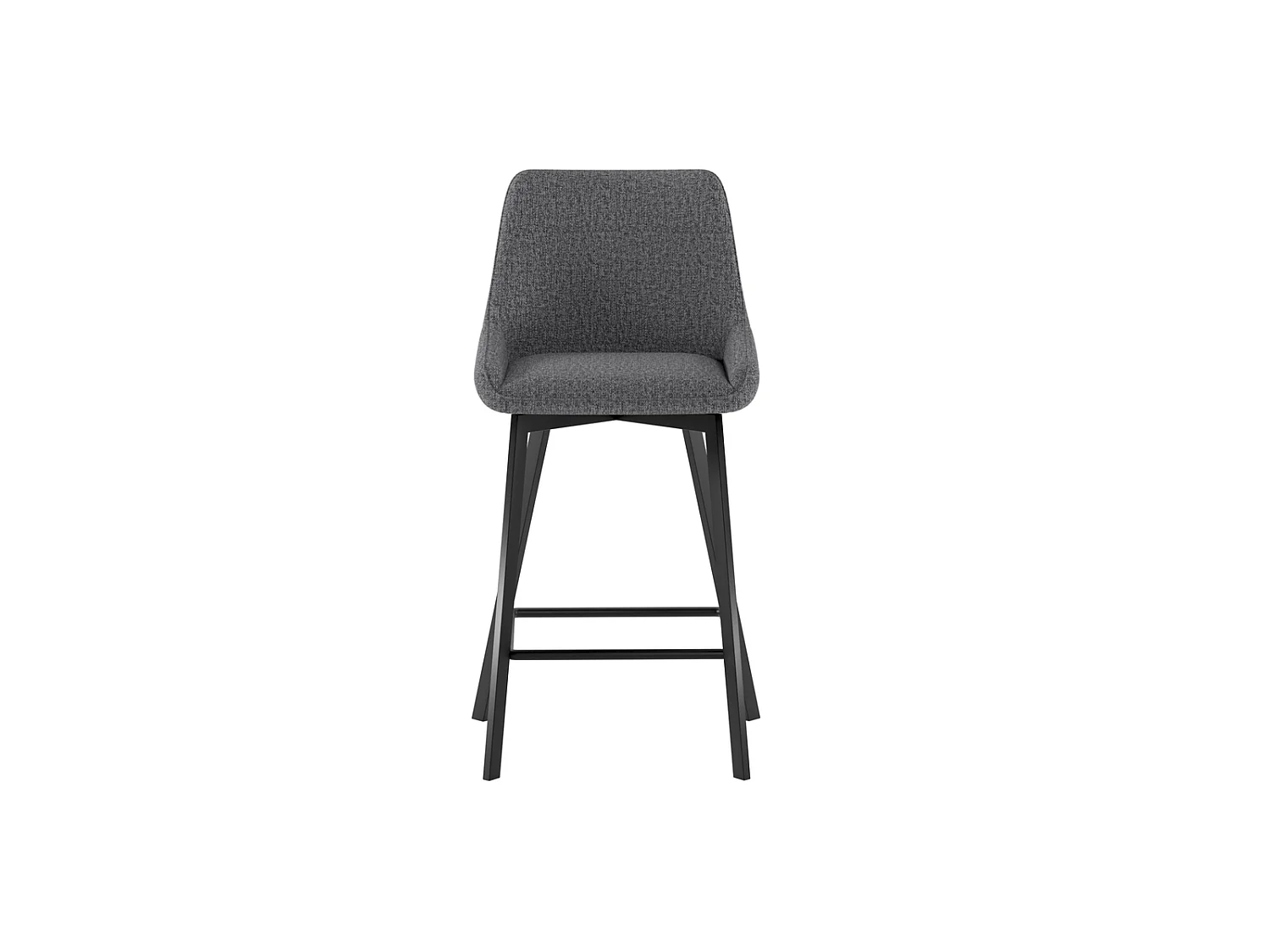 Fox Tabouret en tissu gris foncé Lot de 2 pcs