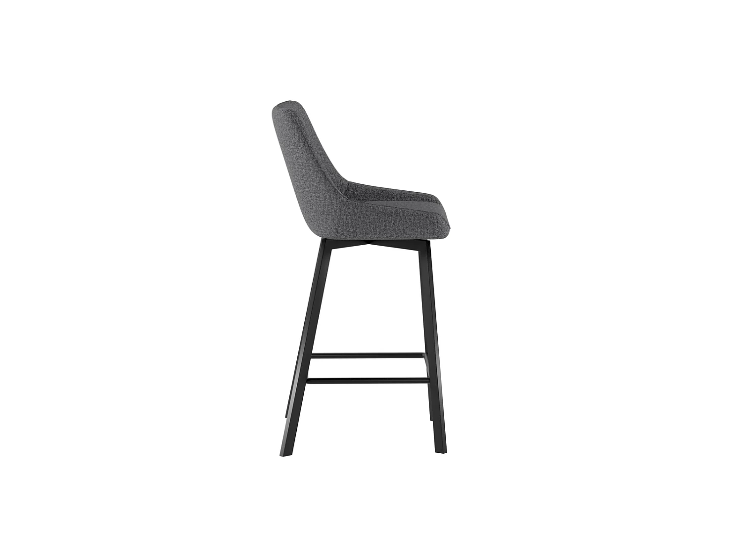 Fox Tabouret en tissu gris foncé Lot de 2 pcs