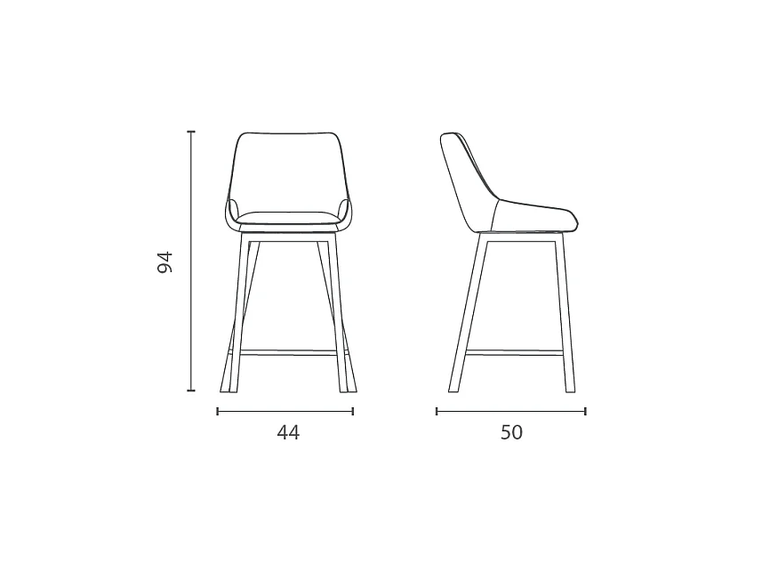 Fox Tabouret en tissu beige Lot de 2 pcs
