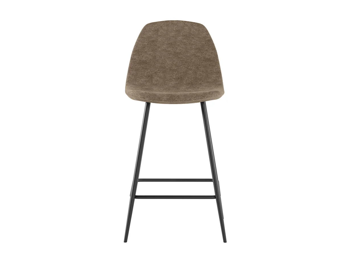 Brigitte Tabouret simili cuir anthracite Lot de 2 pcs