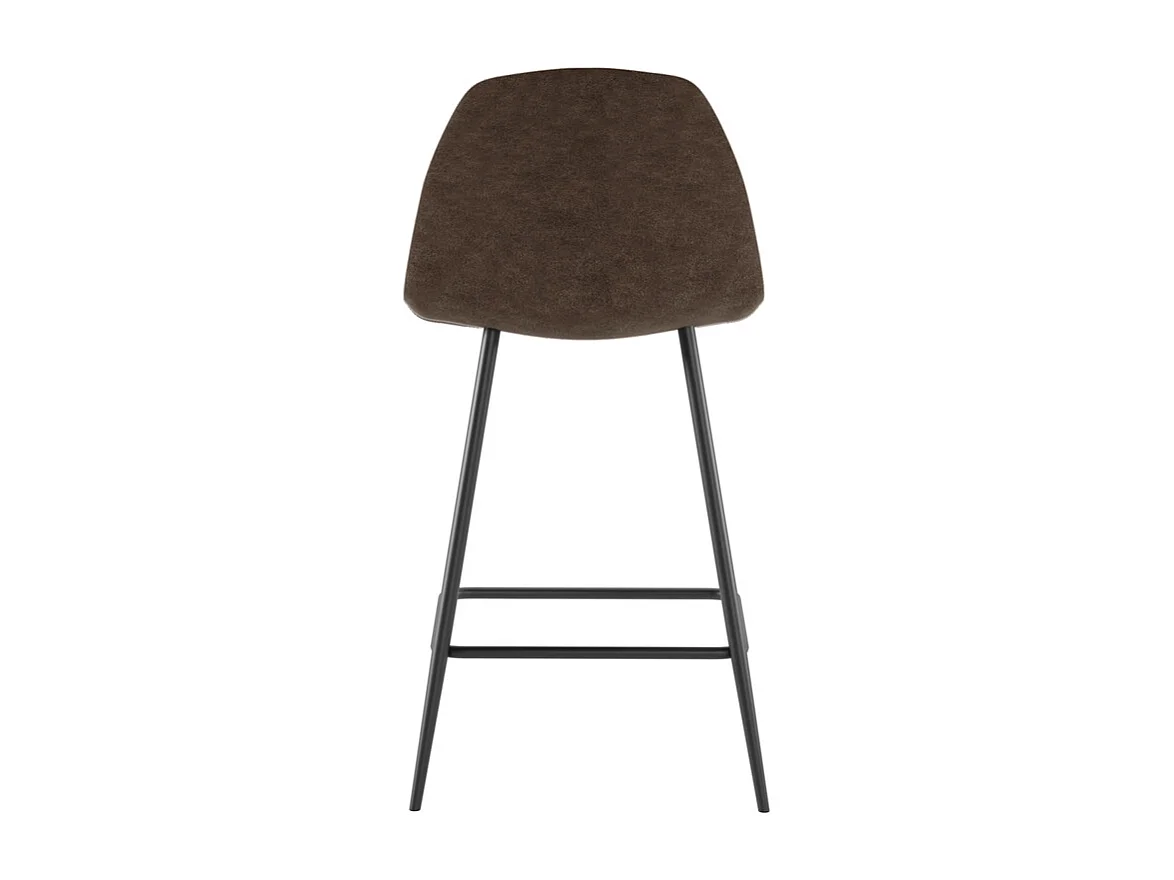 Brigitte Tabouret simili cuir marron Lot de 2 pcs