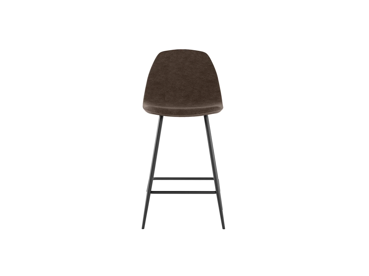 Brigitte – Hocker aus braunem Kunstleder – 2er-Set