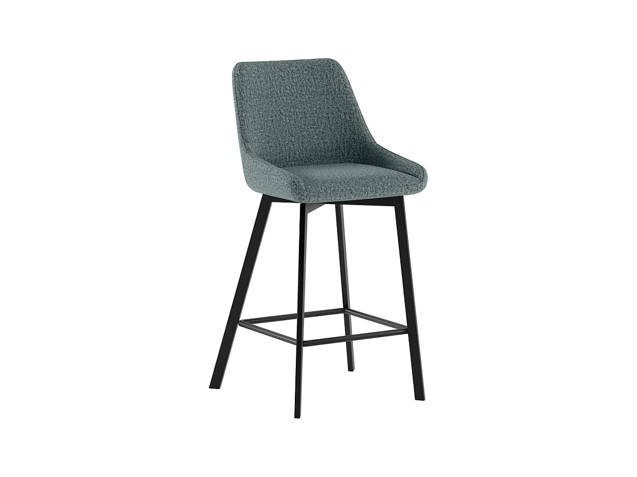 Fox Tabouret en tissu noir Lot de 2 pcs