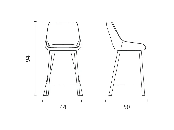 Fox - Schwarzer Stoffhocker - 2er-Set