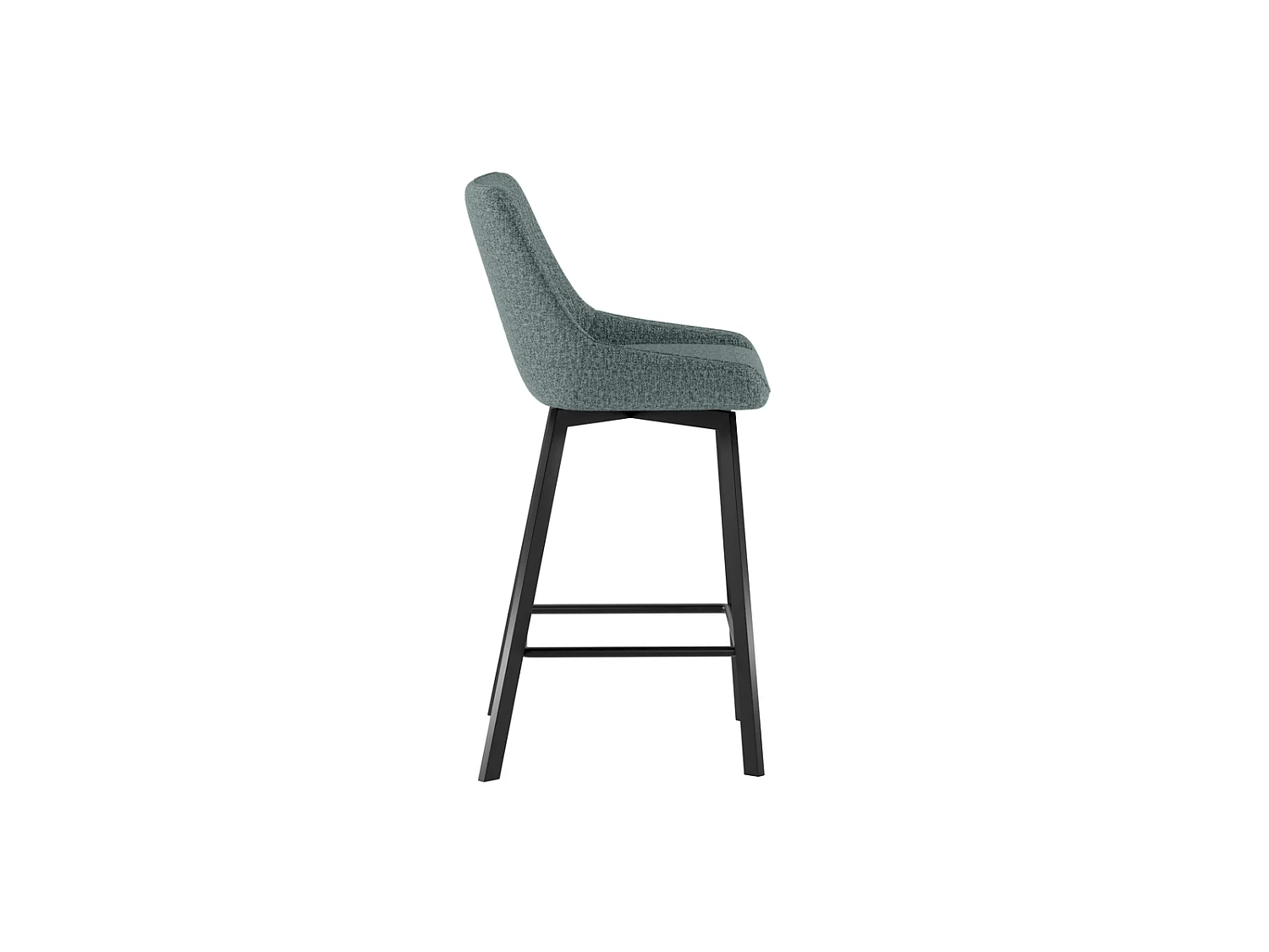Fox Tabouret en tissu noir Lot de 2 pcs