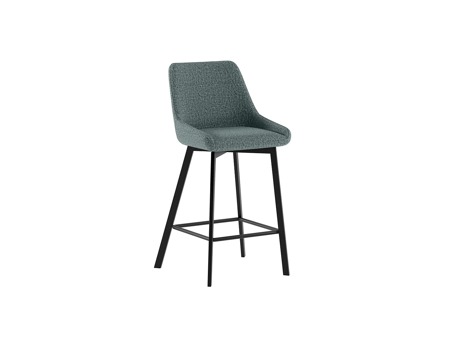 Fox Tabouret en tissu noir Lot de 2 pcs