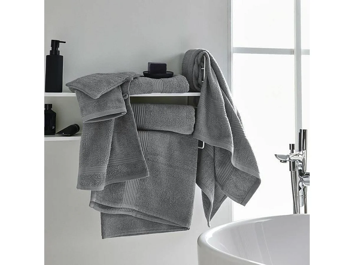 Maxi drap de bain 100% coton 90x150 cm, coloris acier, Today Essential