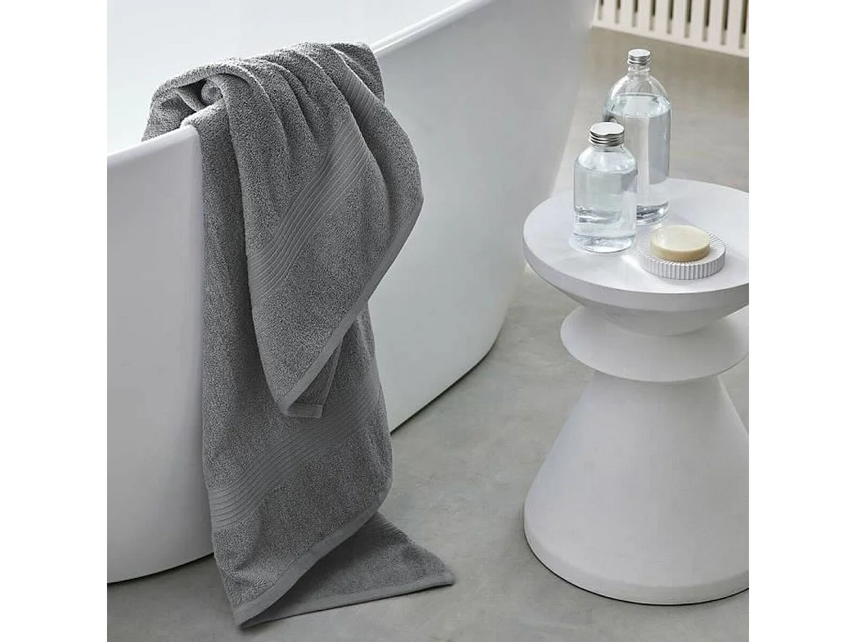 Maxi drap de bain 100% coton 90x150 cm, coloris acier, Today Essential