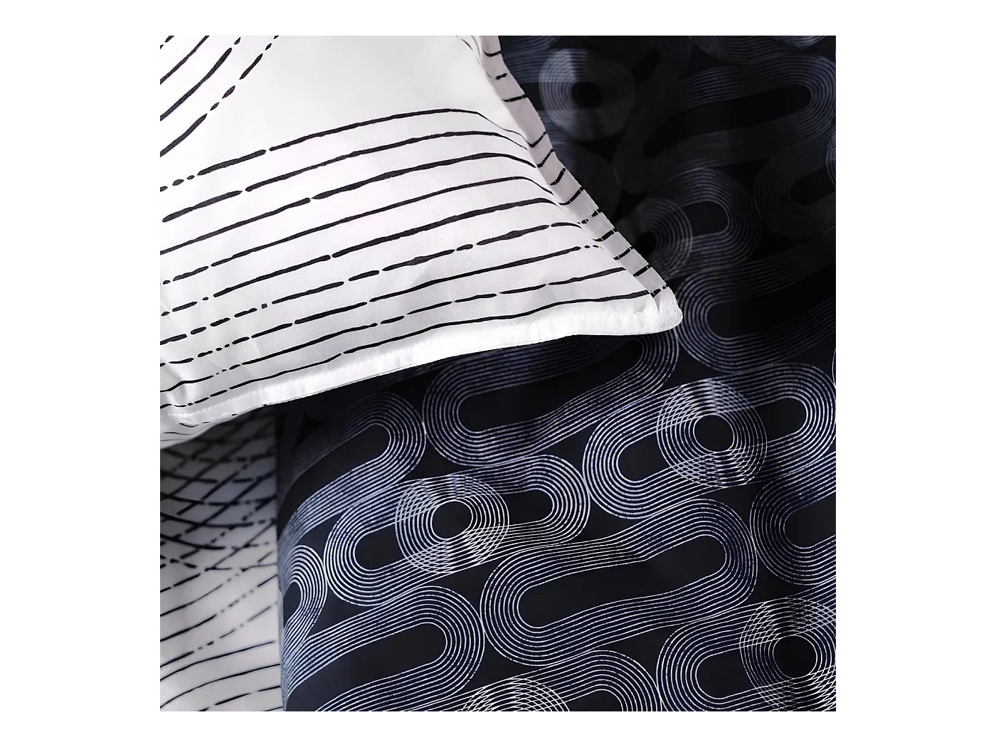 Bedrukt dekbedovertrek + 2 kwadrantovertrekken, kwaliteit 100% katoen M/Concéntrico 220x240cm