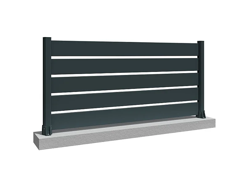 Clôture ranch panneau ajouré 3 lames L 1911 x H 565 mm - Gris anthracite RAL7016ST