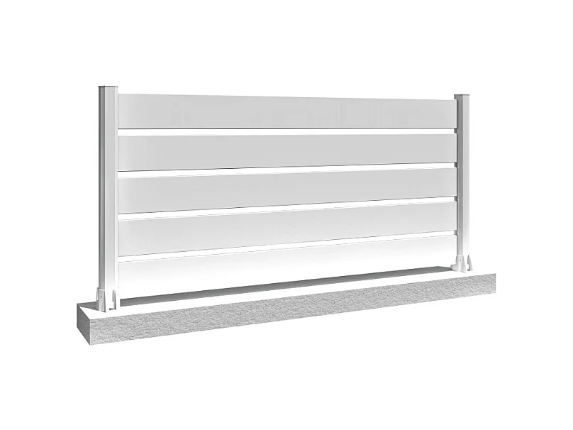 Clôture ranch panneau ajouré 3 lames L 1911 x H 565 mm - Blanc satiné RAL9010