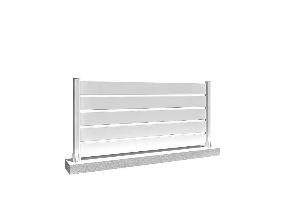 Recinzione pannelli traforati 3 doghe L 1911 x H 565 mm - Bianco brillante RAL9010