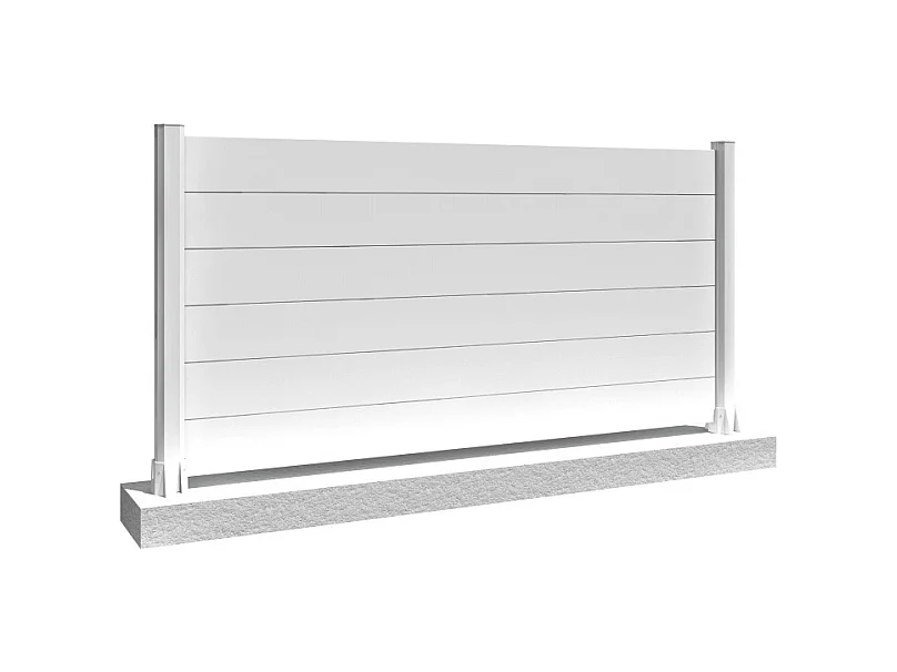 Clôture ranch panneau plein 6 lames L 1911 x H 965 mm - Blanc satiné RAL9010