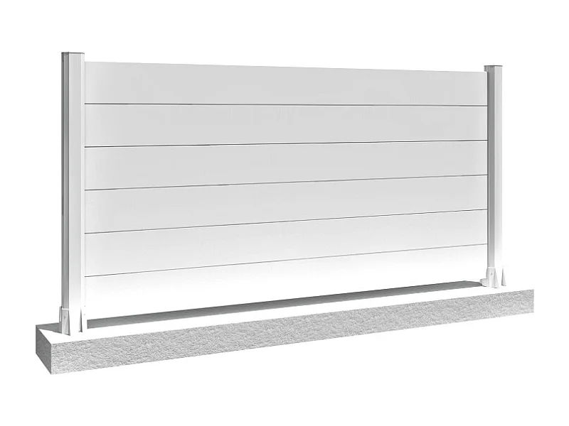 Clôture ranch panneau plein 6 lames L 1911 x H 965 mm - Blanc satiné RAL9010