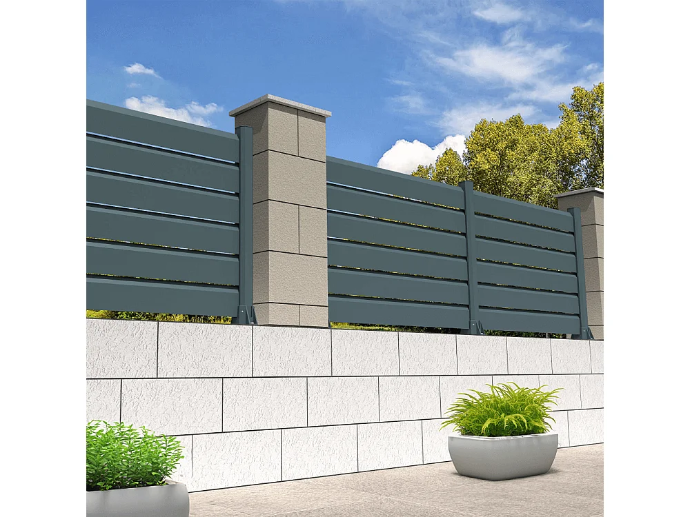 Clôture brise-vue 6 lames L 1911 x H 886 mm - Gris anthracite RAL7016ST