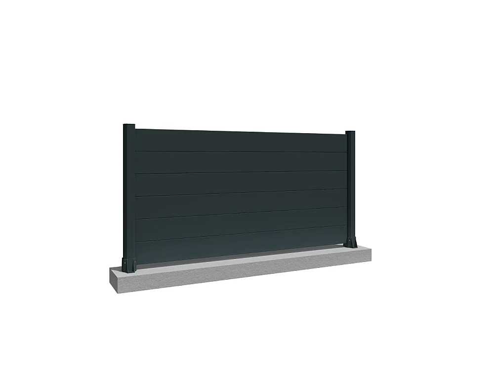 Clôture ranch panneau plein 7 lames L 1911 x H 1115 mm - Gris anthracite RAL7016ST