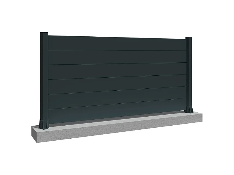 Clôture ranch panneau plein 6 lames L 1911 x H 965 mm - Gris anthracite RAL7016ST