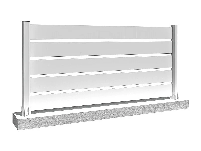 Recinzione pannelli traforati 5 doghe L 1911 x H 915 mm - Bianco brillante RAL9010