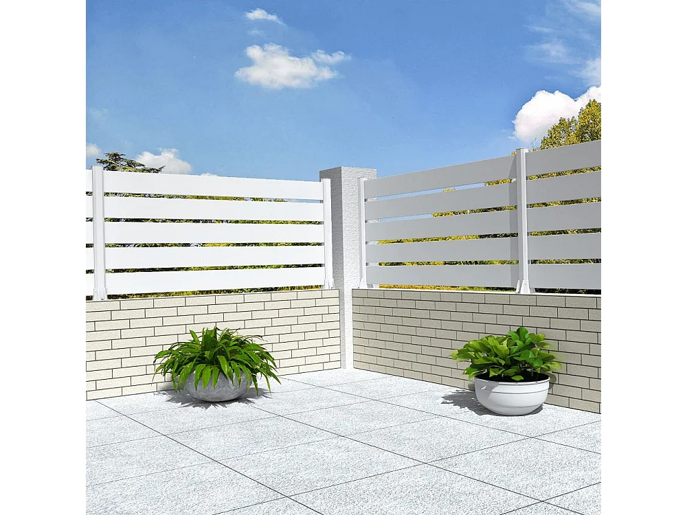 Recinzione pannelli traforati 5 doghe L 1911 x H 915 mm - Bianco brillante RAL9010