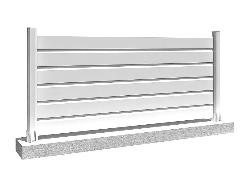 Clôture brise-vue 6 lames L 1911 x H 886 mm - Blanc satiné RAL9010