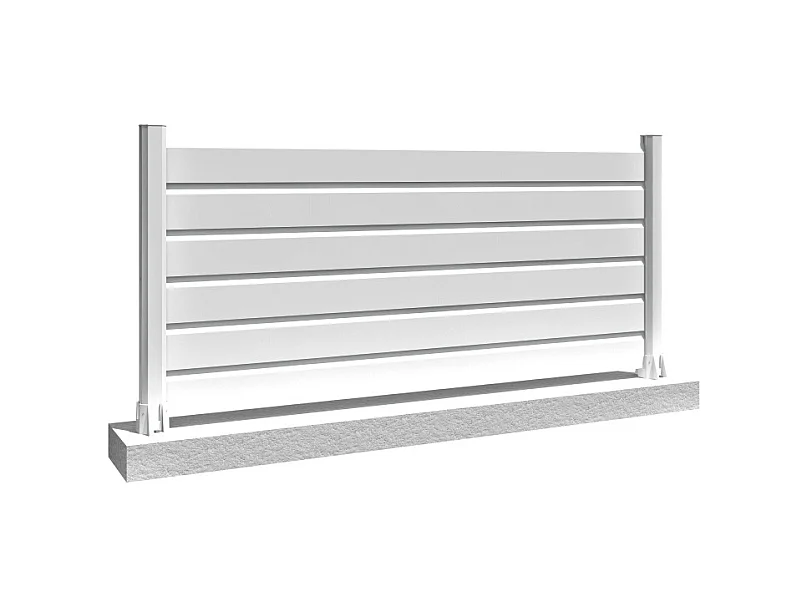 Clôture brise-vue 6 lames L 1911 x H 886 mm - Blanc satiné RAL9010