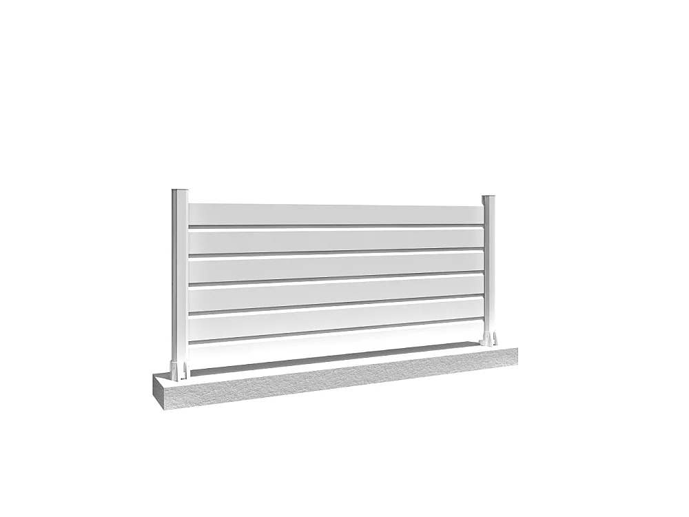 Recinzione privacy 3 doghe L 1911 x H 478 mm - Bianco brillante RAL9010