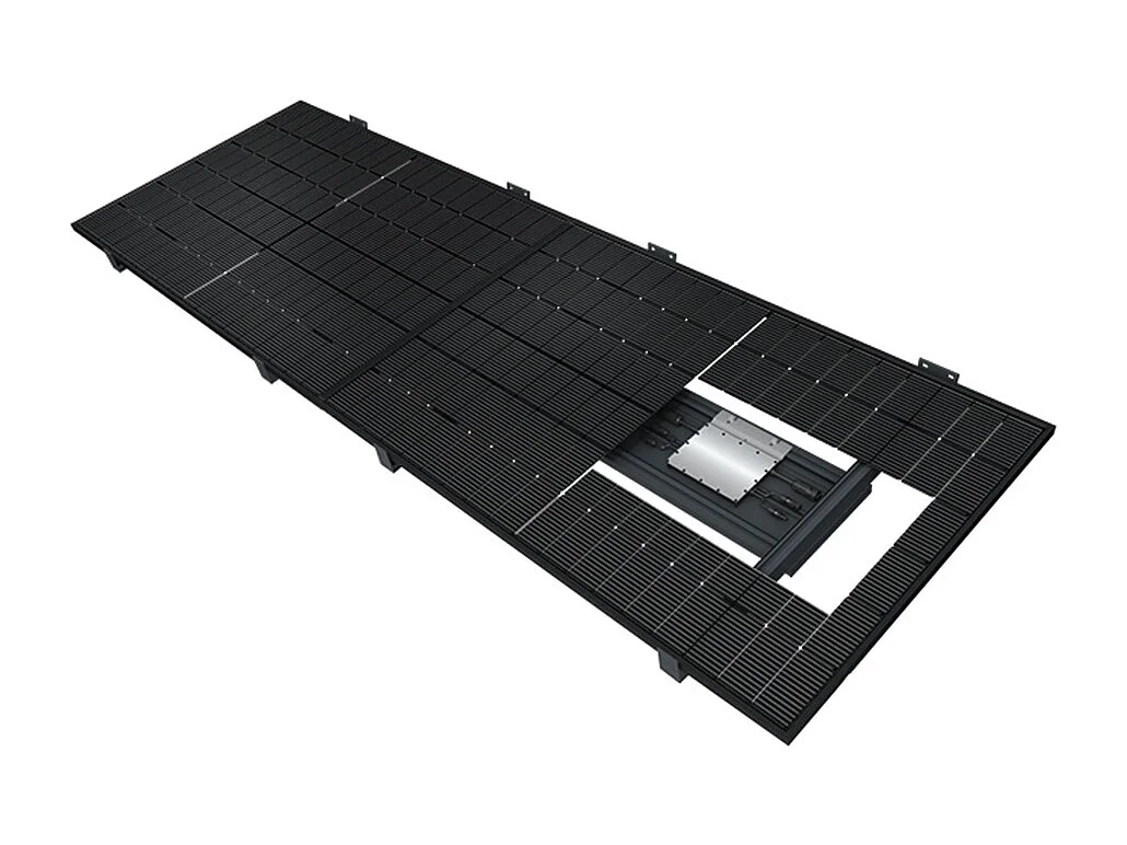 Auvent solaire photovoltaïque TOPAZE indépendant 2 panneaux (Gris anthracite RAL 7016)