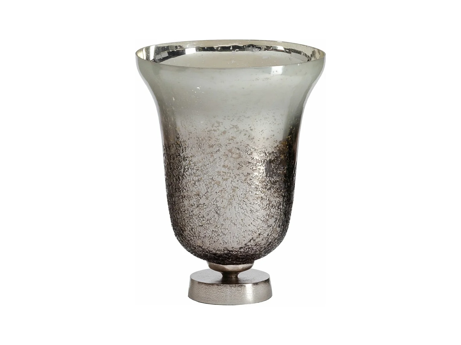 Vase Argenté Aluminium Verre 25 x 25 x 33 cm