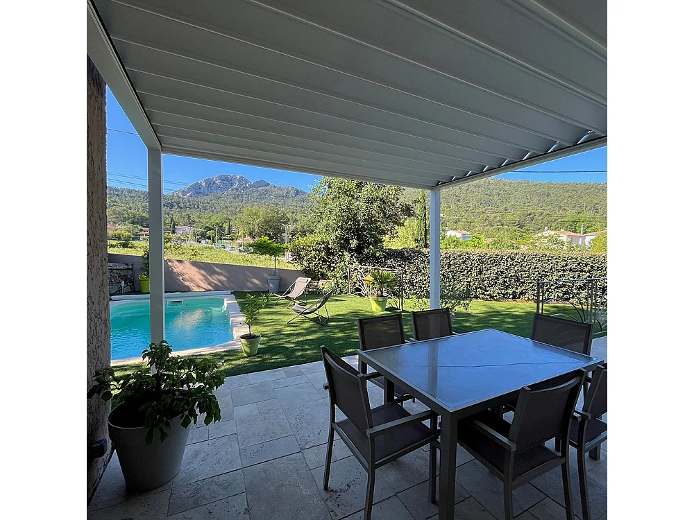 Pergola retrattile HYLIA 5,00x5,213 m Motorizzato a Telecomando - Grigio