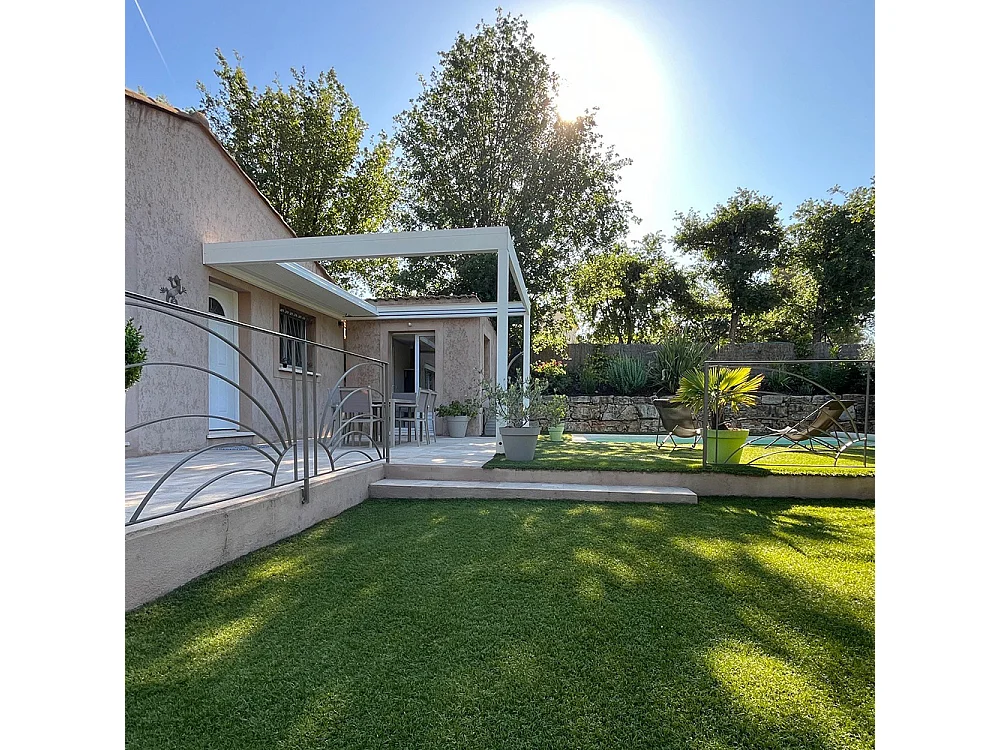 Pergola rétractable HYLIA 5,00x5,213 m Motorisé à Télécommande - Gris