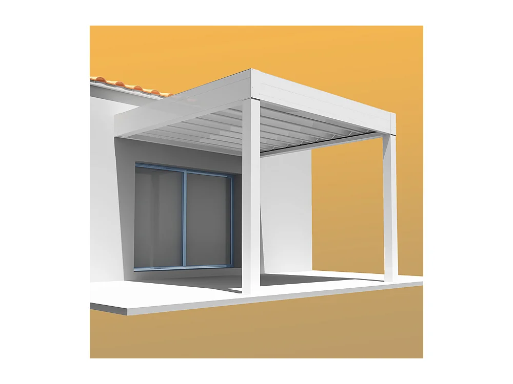 Pergola rétractable HYLIA 5,00x5,213 m Motorisé à Télécommande - Blanc