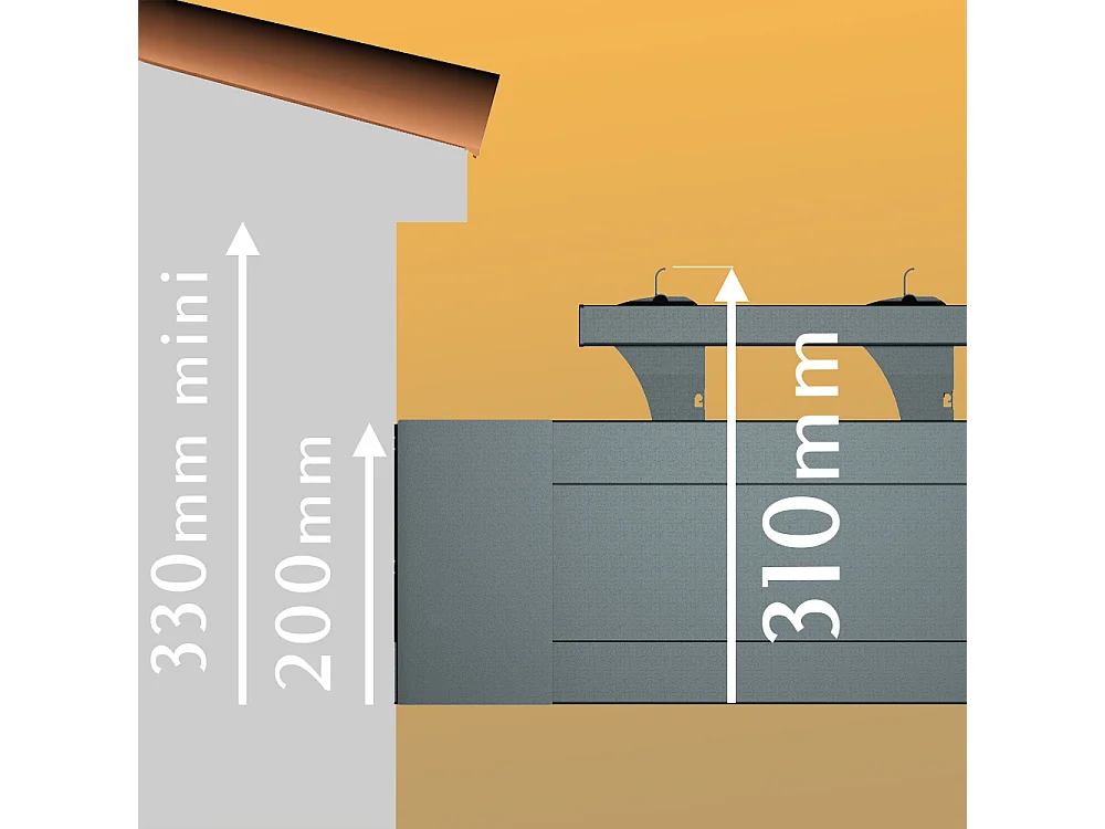 Pergola bioclimatique LOLITE 4,00x4,613 m Vérin à Télécommande - Gris