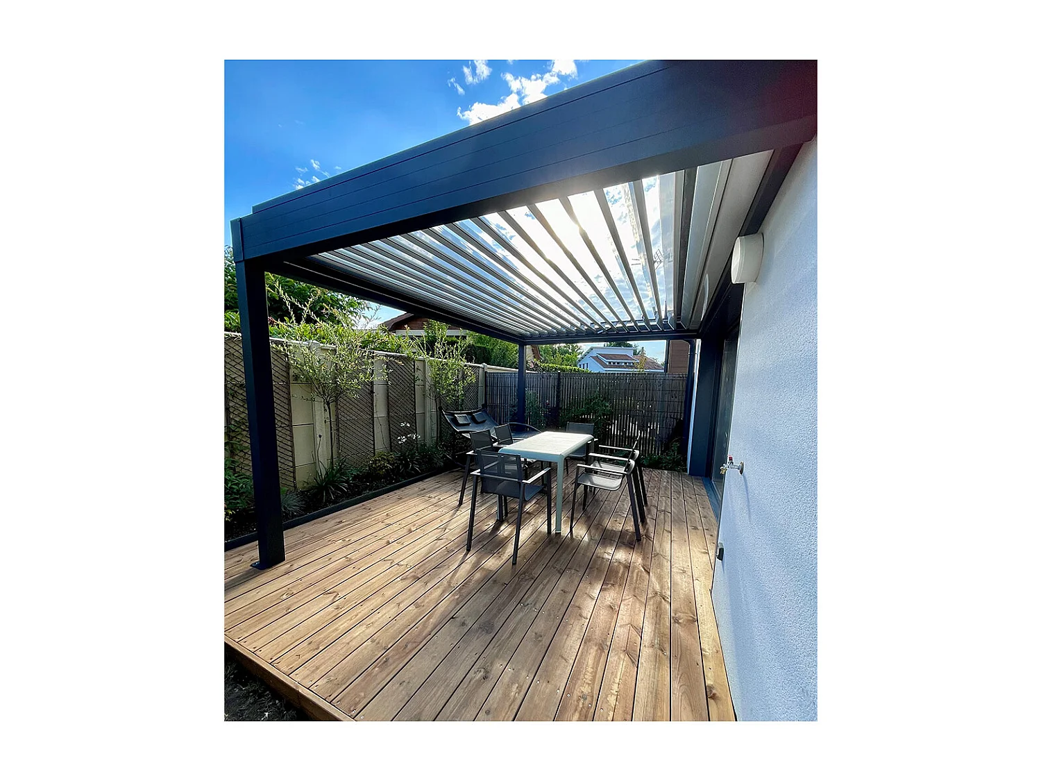 Pergola bioclimatica SPINELLE 4,50x4,987 m Doppio cilindro a Telecomando - Bianco