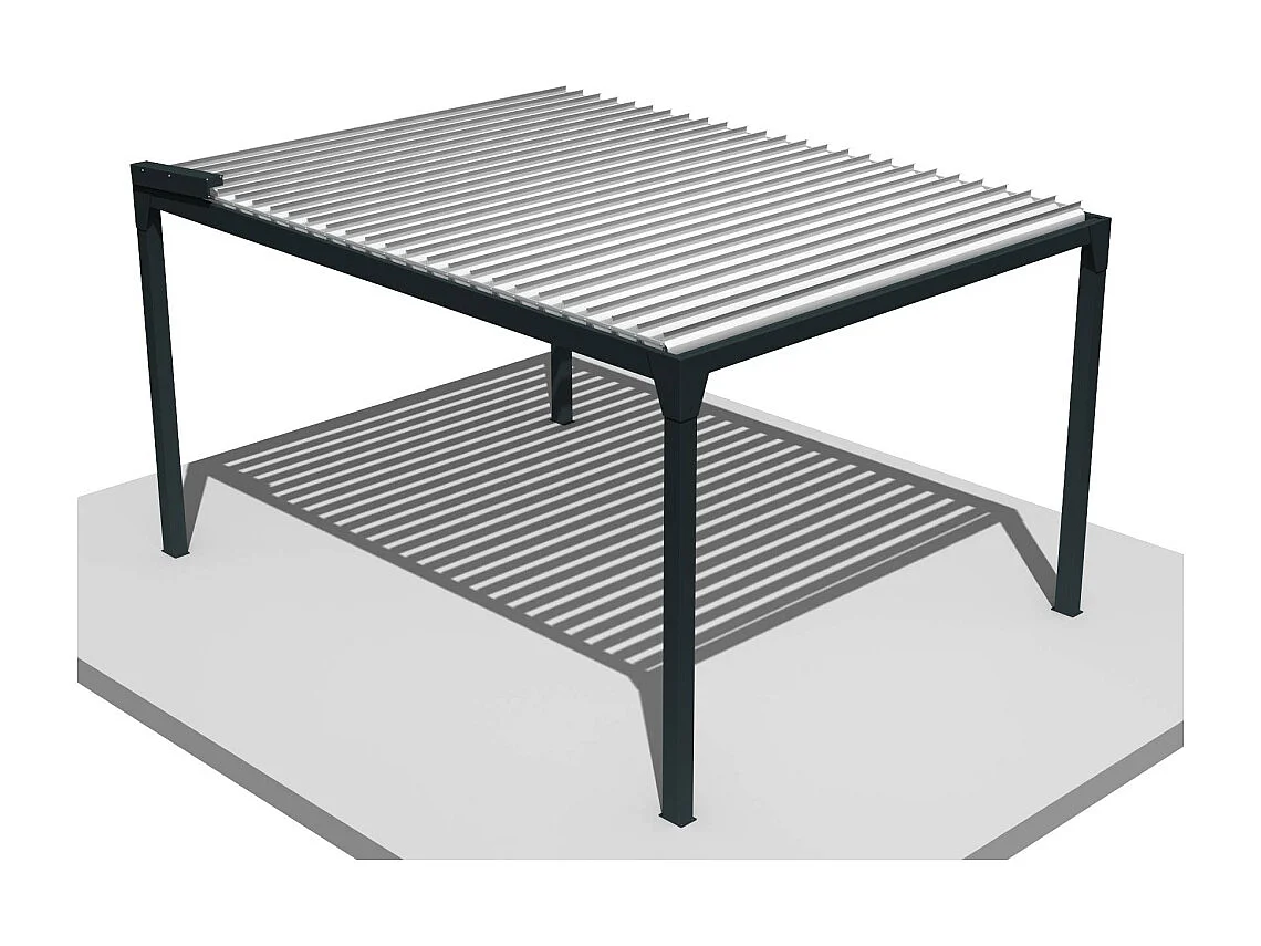 Pergola bioclimatica autoportante BERYL 3,50x4,00 m Cilindro a Telecomando - Misto