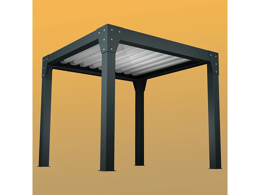 Pergola bioclimatique autoportée BERYL 3,50x4,00 m Manuel - Blanc