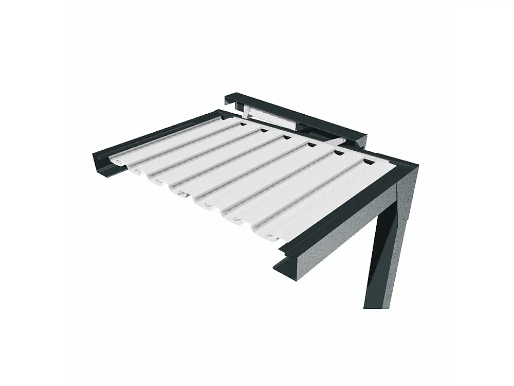 Pergola bioclimatica autoportante BERYL 3,50x4,00 m Cilindro a Telecomando - Bianco