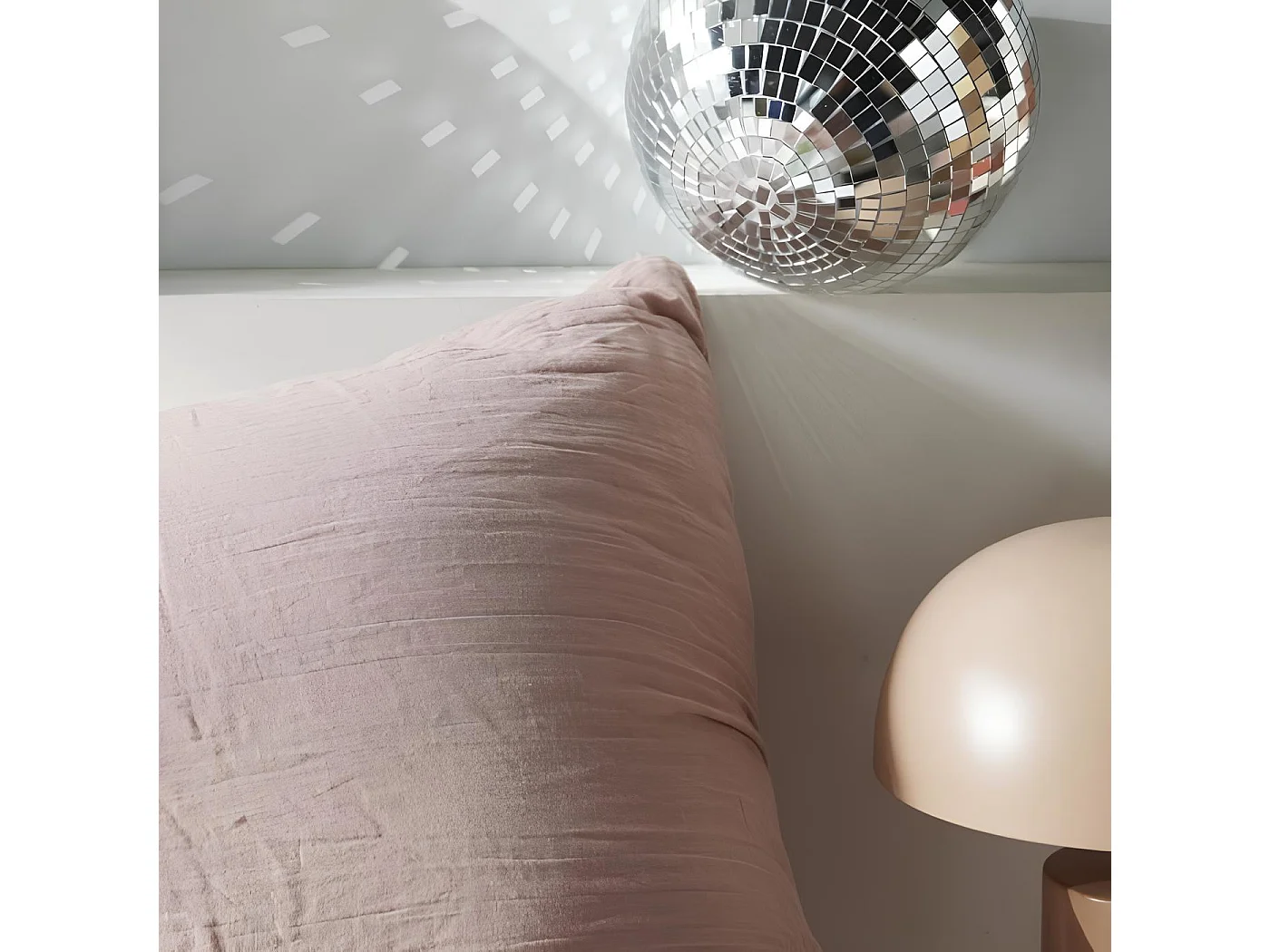 Parure de lit 2 personnes gaze de coton unie 260x240 cm, Coloris Rose des Sables, Today