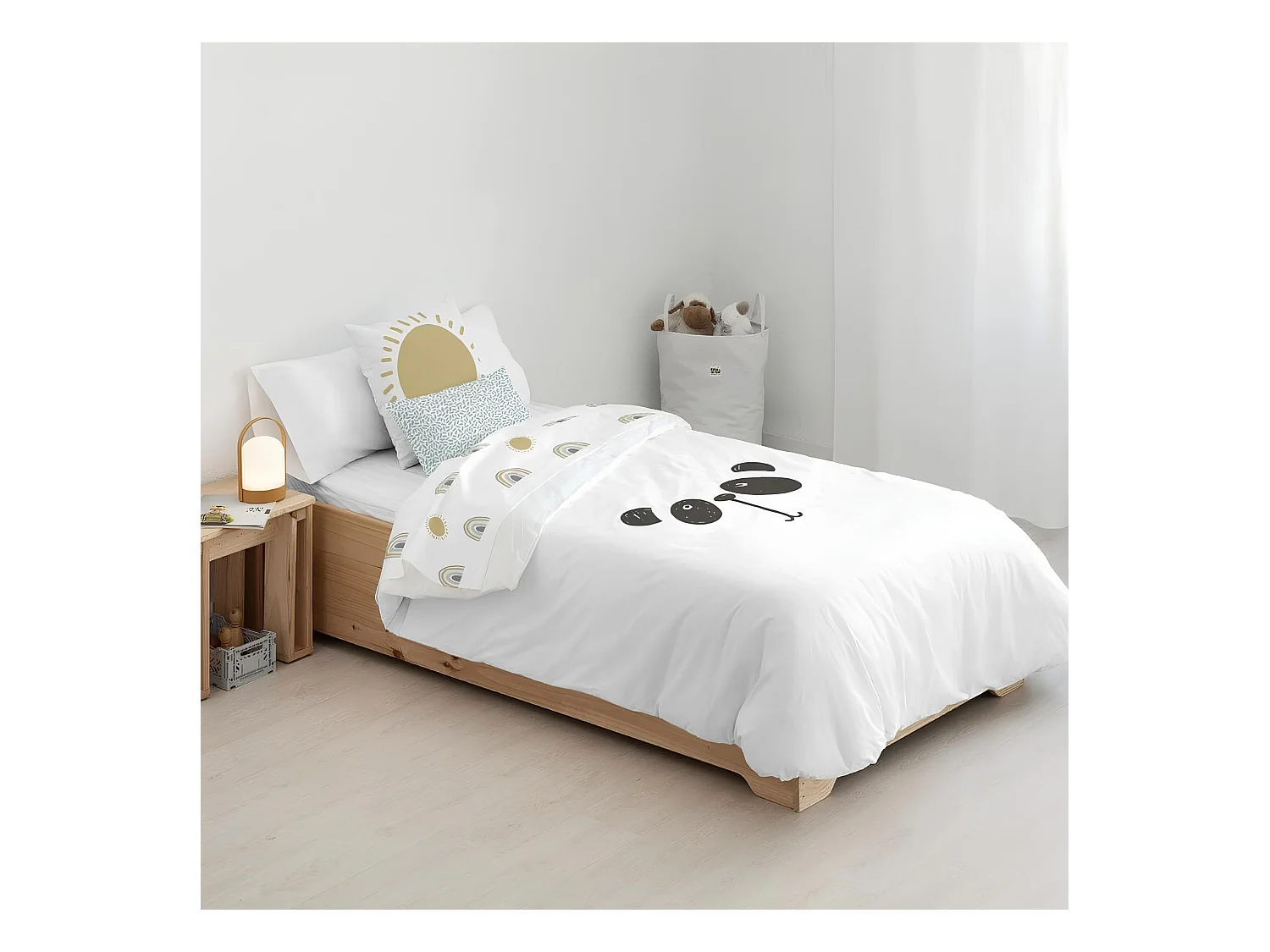 Housse de Couette Kids&Cotton Inder Noir 155 x 220 cm