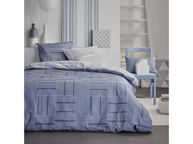 Parure de lit 2 personnes imprimée, 220x240 cm, modèle Crazy 7.1, Today