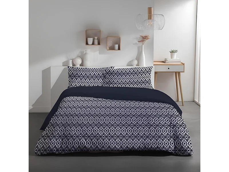 Parure de lit 2 personnes en coton imprimé 220x240cm, Sunshine 15.31