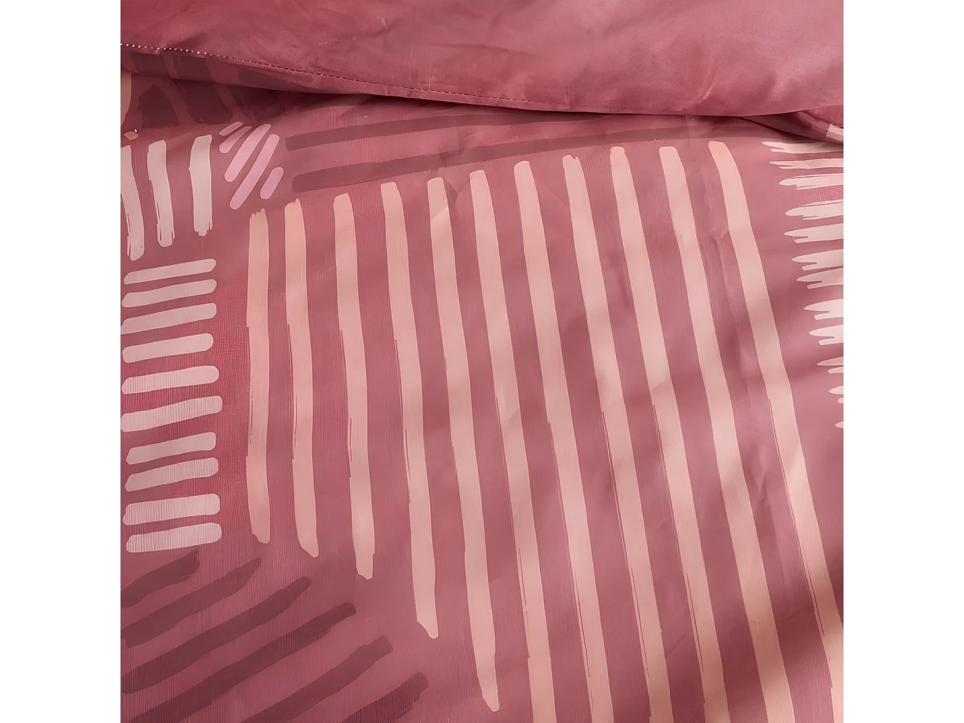 Parure de lit 2 personnes en coton imprimé géométrique 220x240cm, Sunshine