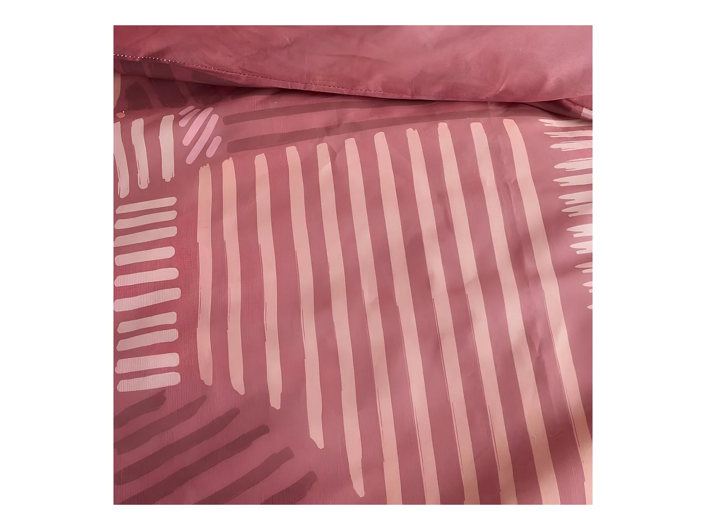 Parure de lit 2 personnes en coton imprimé géométrique 220x240cm, Sunshine