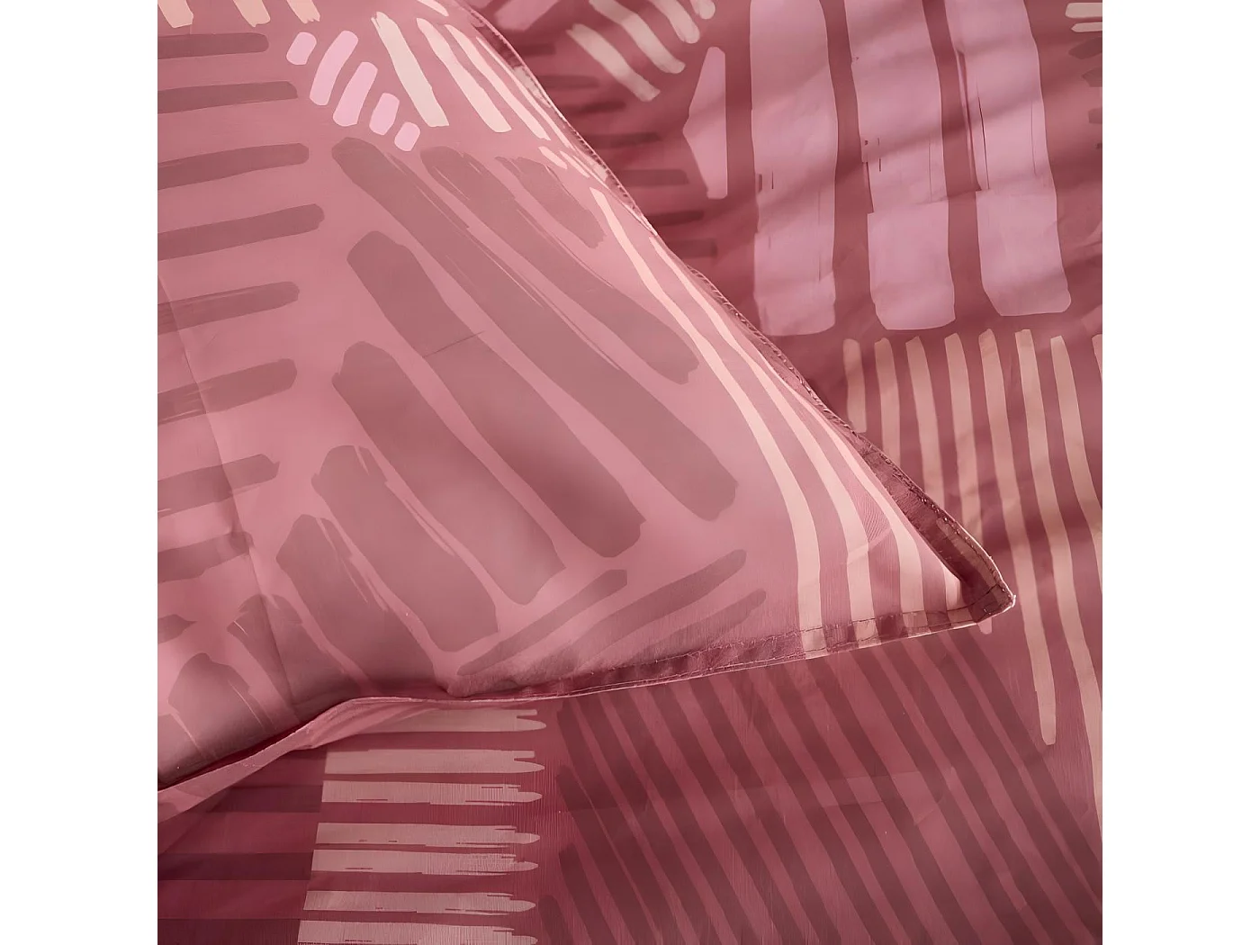 Parure de lit 2 personnes en coton imprimé géométrique 220x240cm, Sunshine