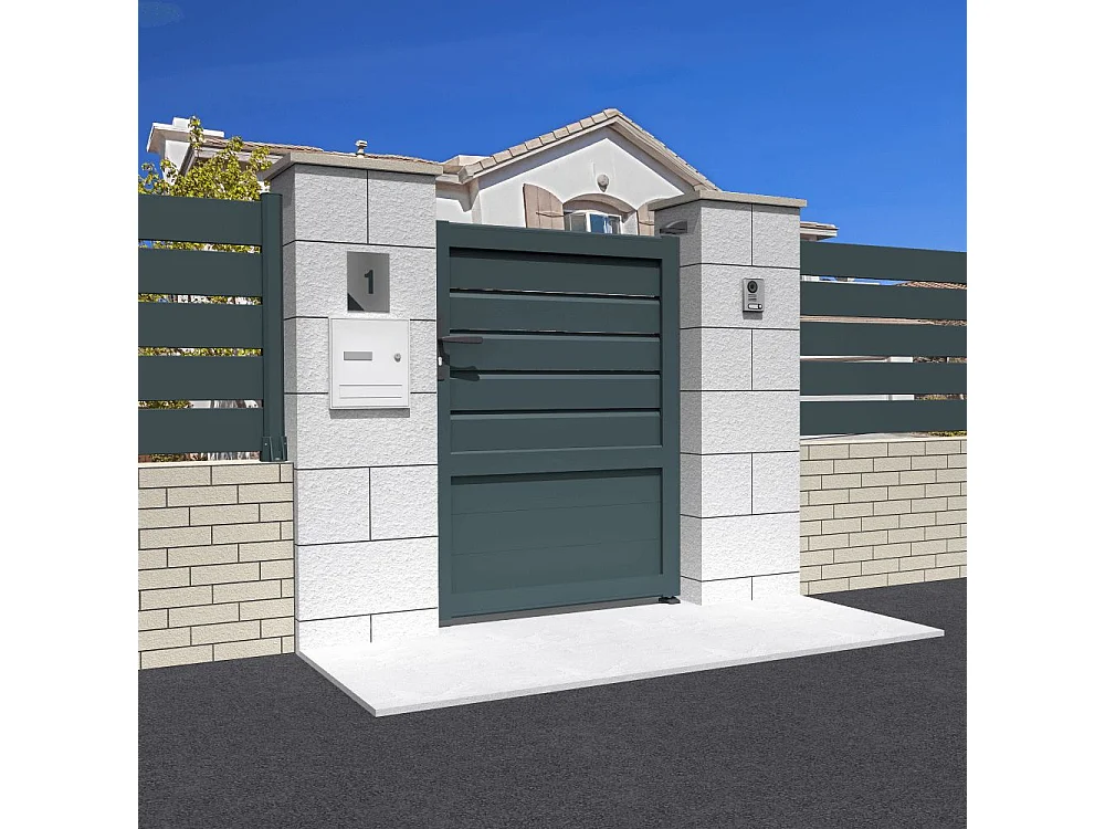 Portillon mixte L 1000 x H 1745 mm - Gris anthracite RAL7016ST