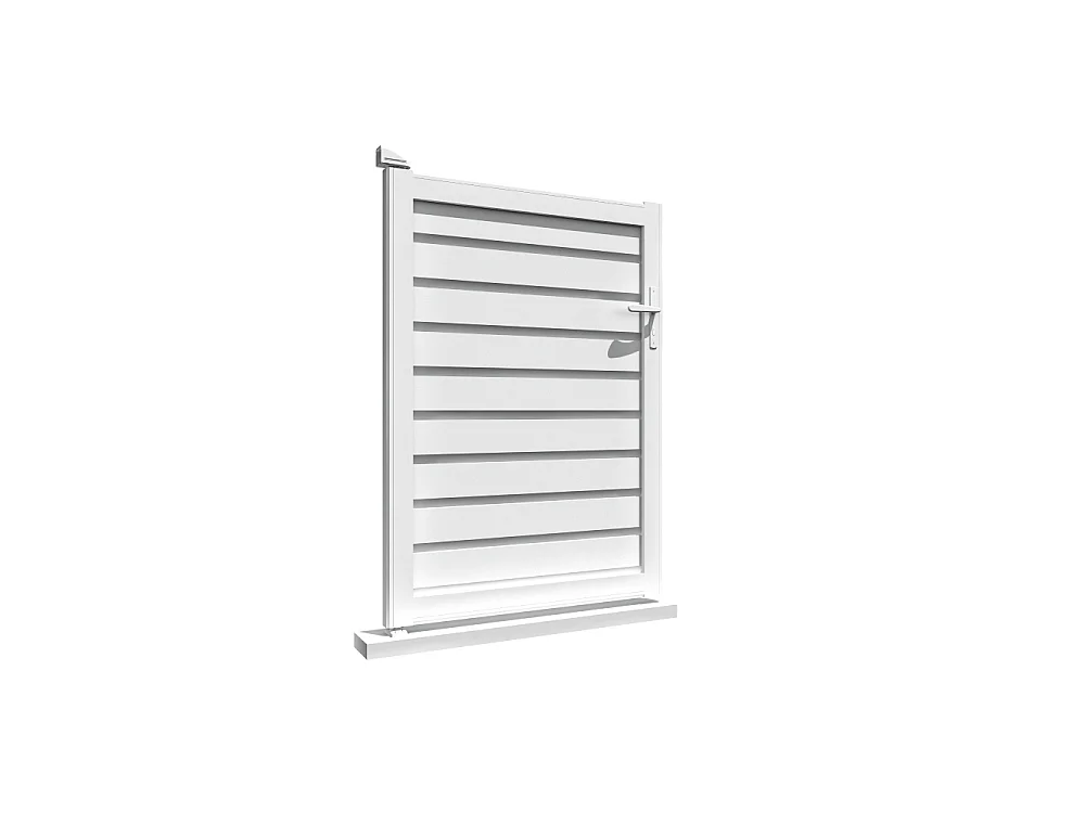 Cancello pedonale privacy L 1000 x H 1707 mm - Bianco brillante RAL9010