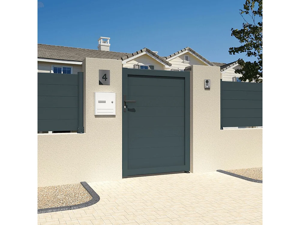 Portillon plein L 1000 x H 1564 mm - Gris anthracite RAL7016ST